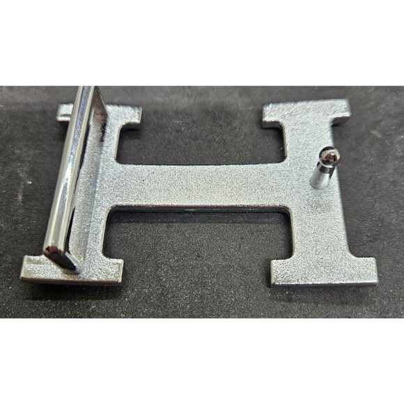 Hermès Black Leather H Belt Silver Buckle Made in France 42 NIB main image 6